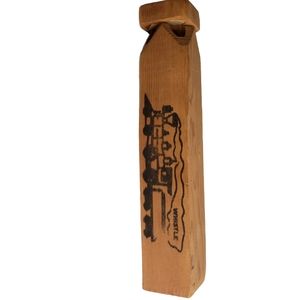 Vintage 8 inch Large Wood Train Whistle Toy Choo Choo Horn Wooden Blow